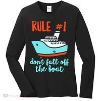 Summer Cruising Trip Funny Don't Fall Off The Boat Women's Long Sleeve Shirt thumb 0