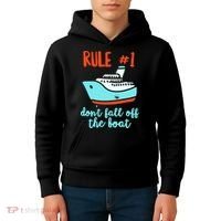 Summer Cruising Trip Funny Don't Fall Off The Boat Kids Hoodie thumb 4