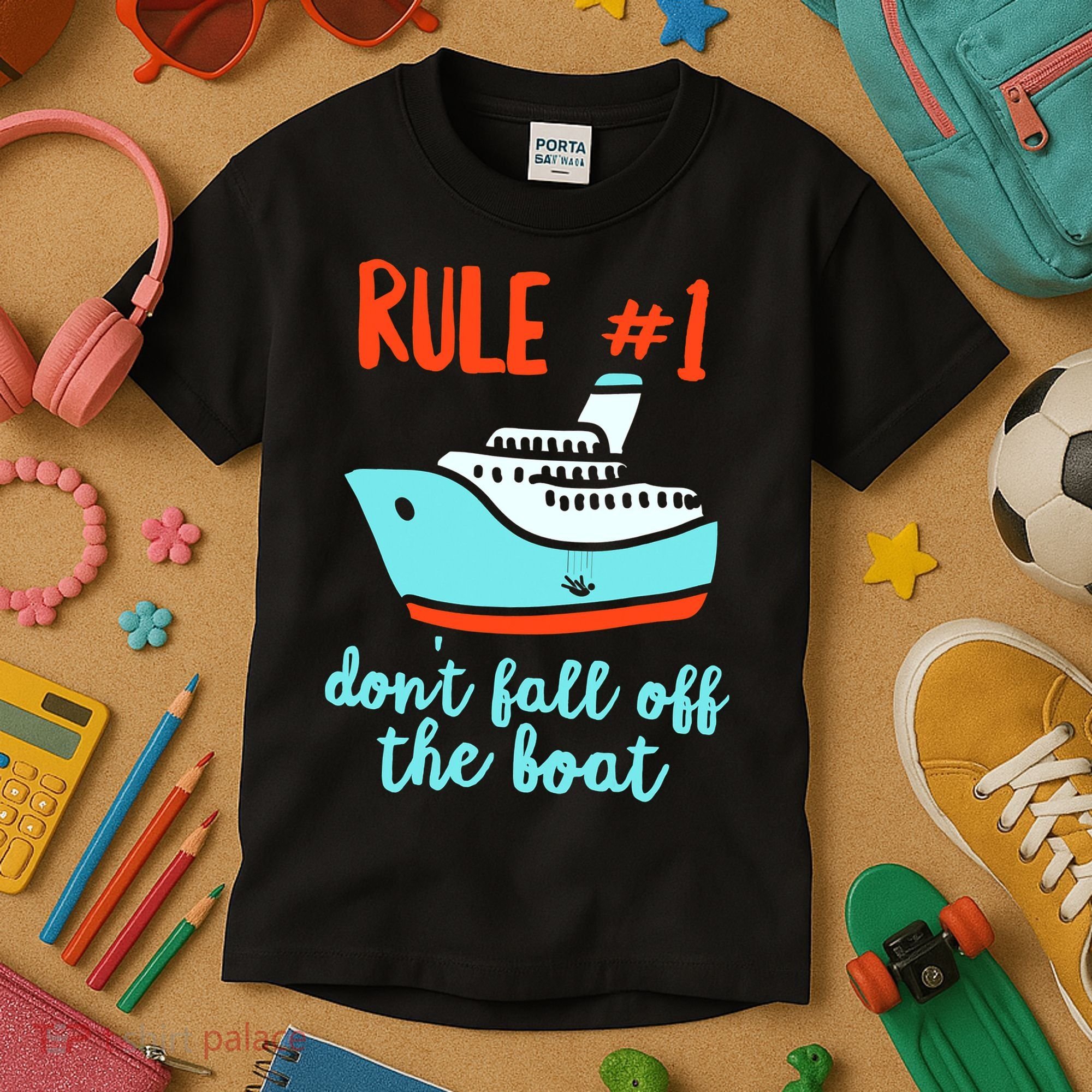 Summer Cruising Trip Funny Don't Fall Off The Boat Kids T-Shirt