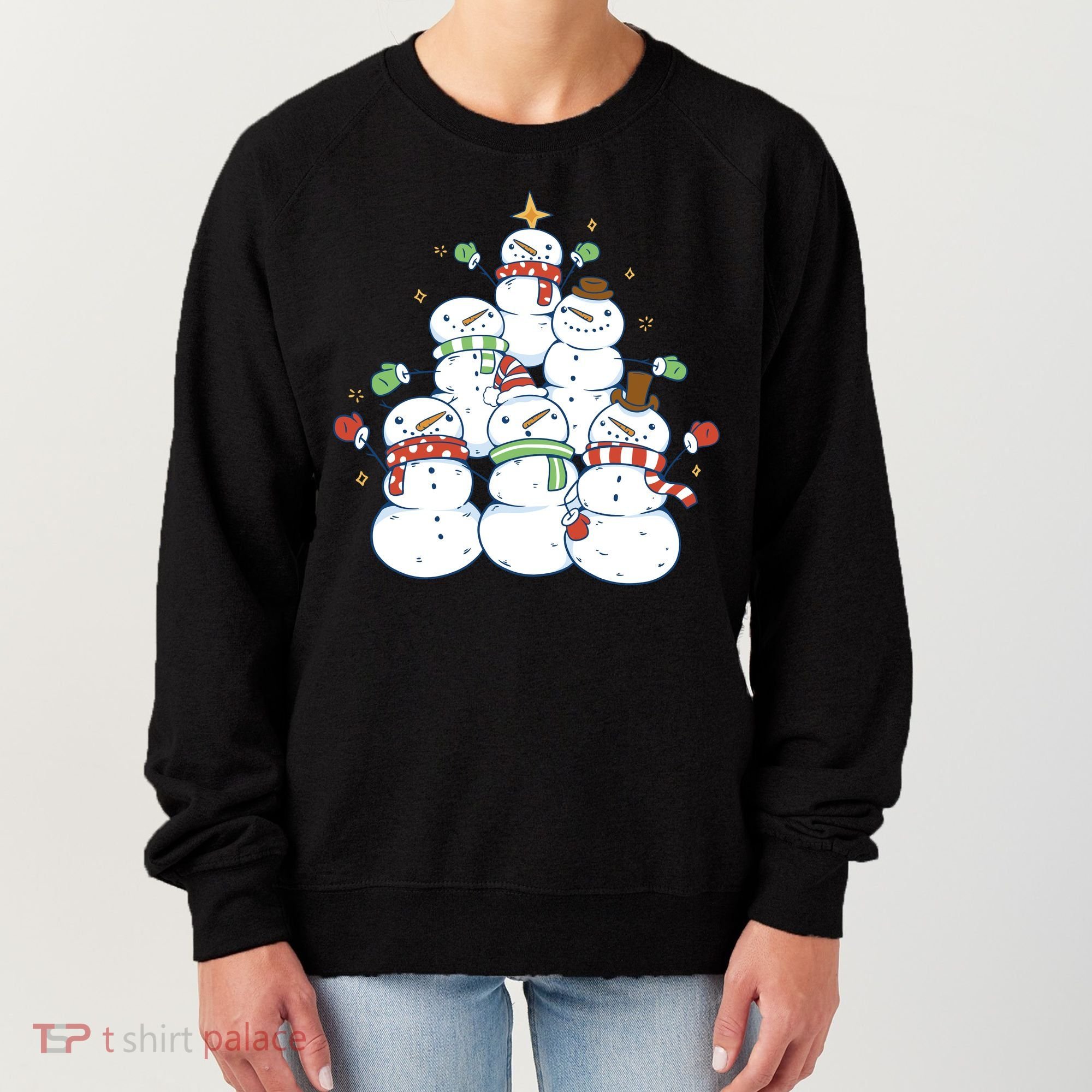 Snowman Christmas Tree Cute Holiday Women's Sweatshirt