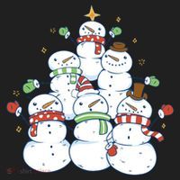 Snowman Christmas Tree Cute Holiday Women's Sweatshirt thumb 2