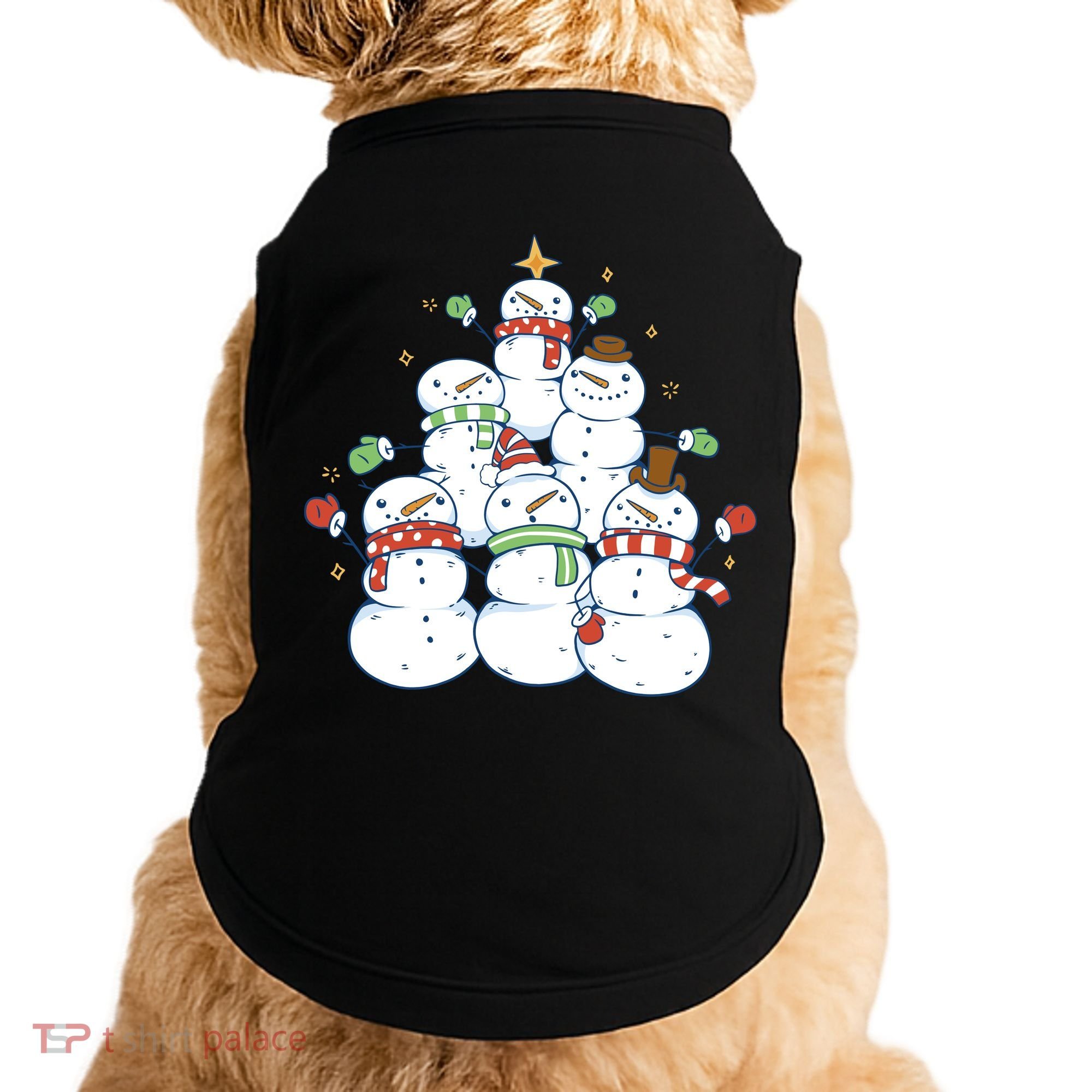 Snowman Christmas Tree Cute Holiday Doggie Tank