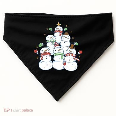 Snowman Christmas Tree Cute Holiday USA-Made Doggie Bandana