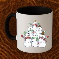 Snowman Christmas Tree Cute Holiday Coffee Mug thumb 2