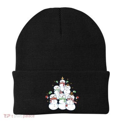 Snowman Christmas Tree Cute Holiday Beanie