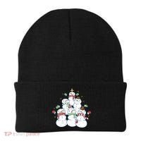Snowman Christmas Tree Cute Holiday Beanie thumb 0
