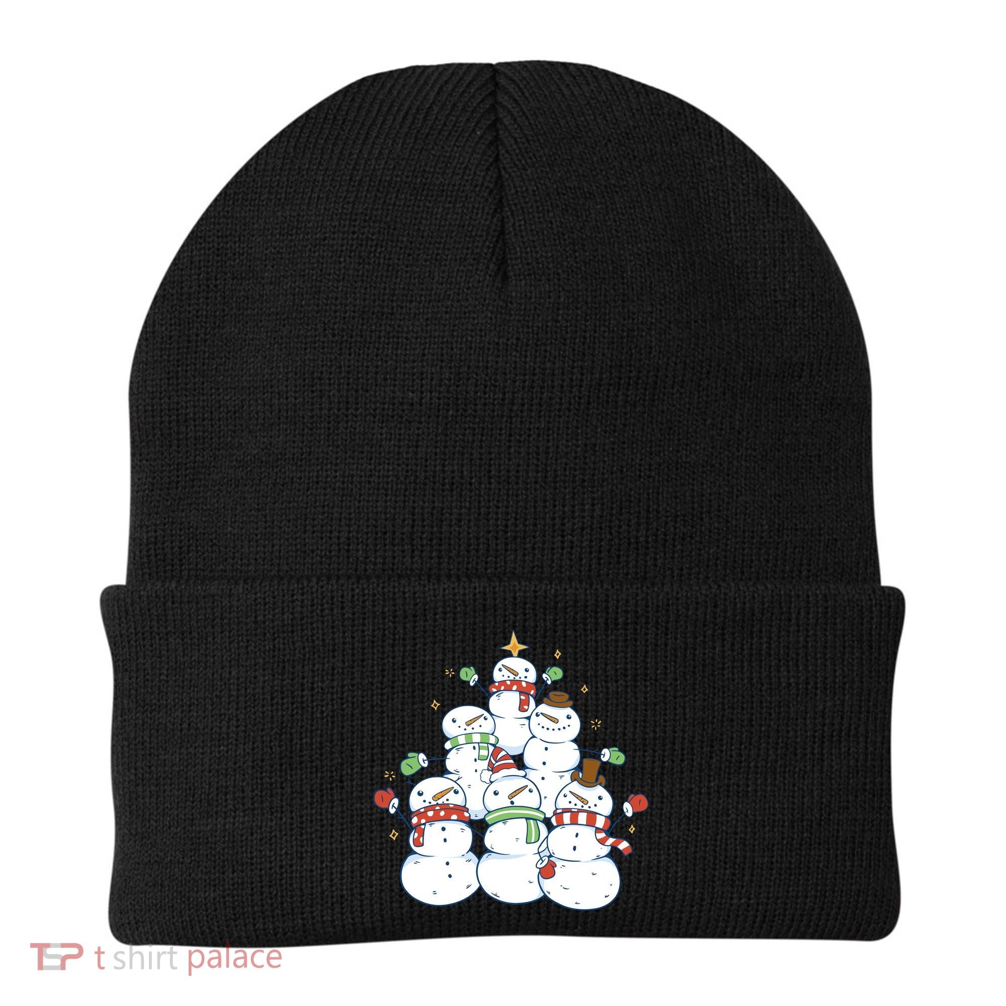 Snowman Christmas Tree Cute Holiday Beanie