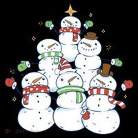 Snowman Christmas Tree Cute Holiday Women's Hoodie thumb 2
