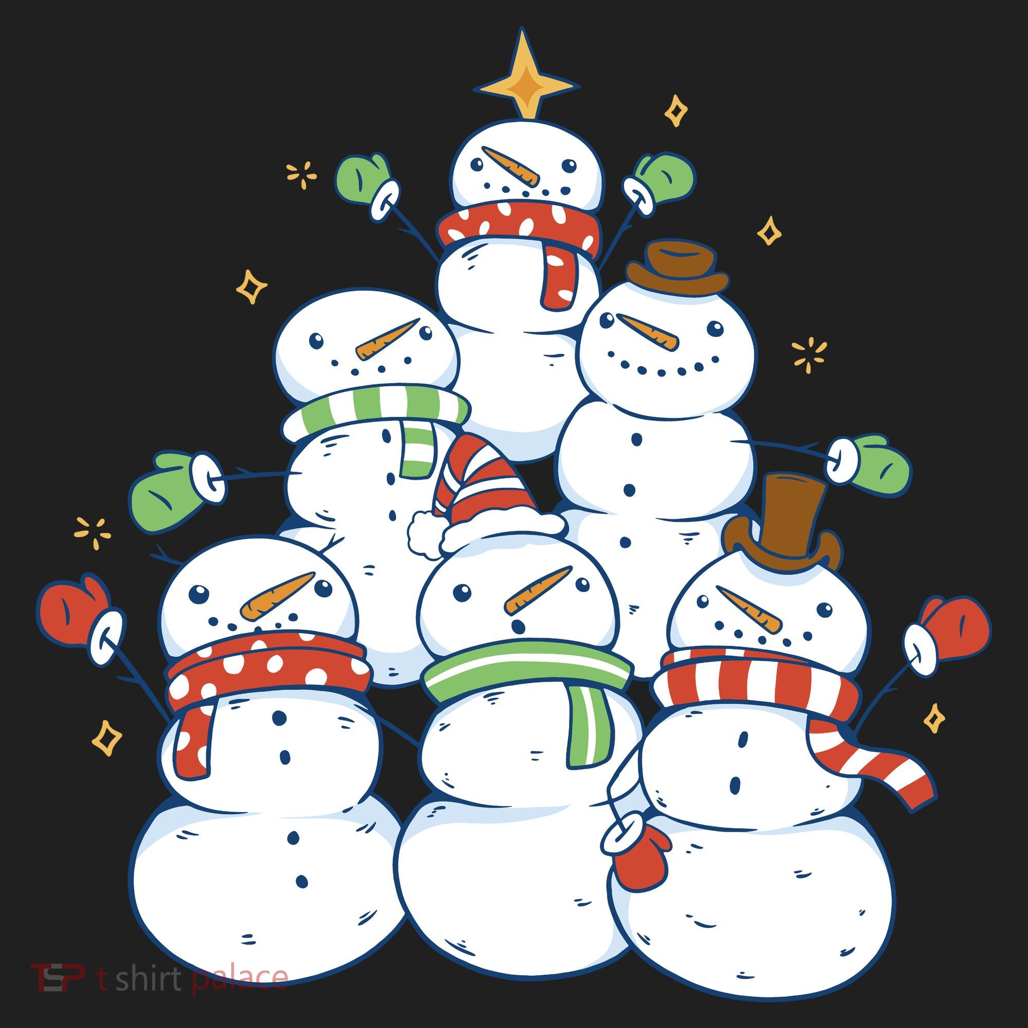Snowman Christmas Tree Cute Holiday Golf Towel