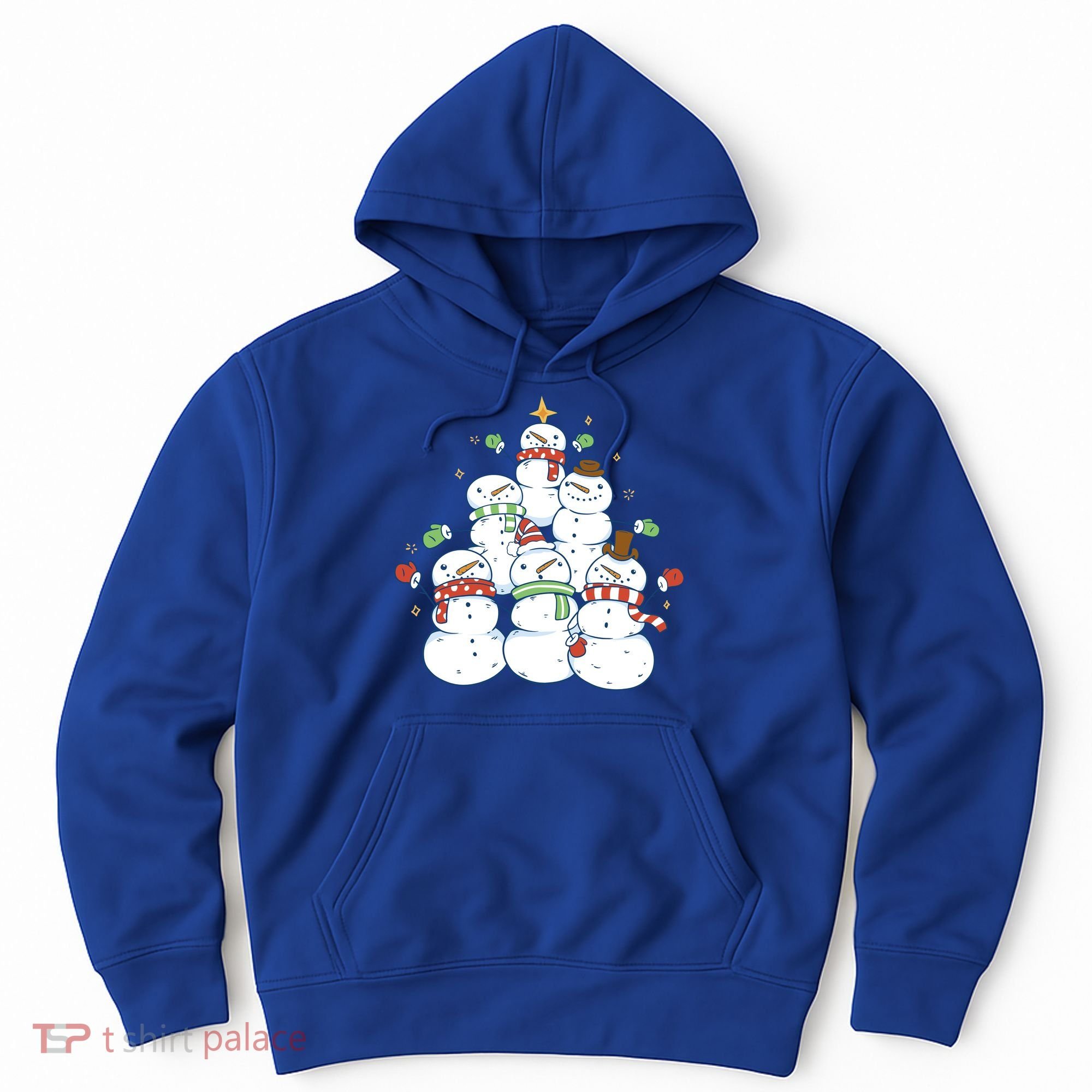 Snowman Christmas Tree Cute Holiday Hoodie