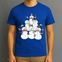 Snowman Christmas Tree Cute Holiday T-Shirt thumb 3