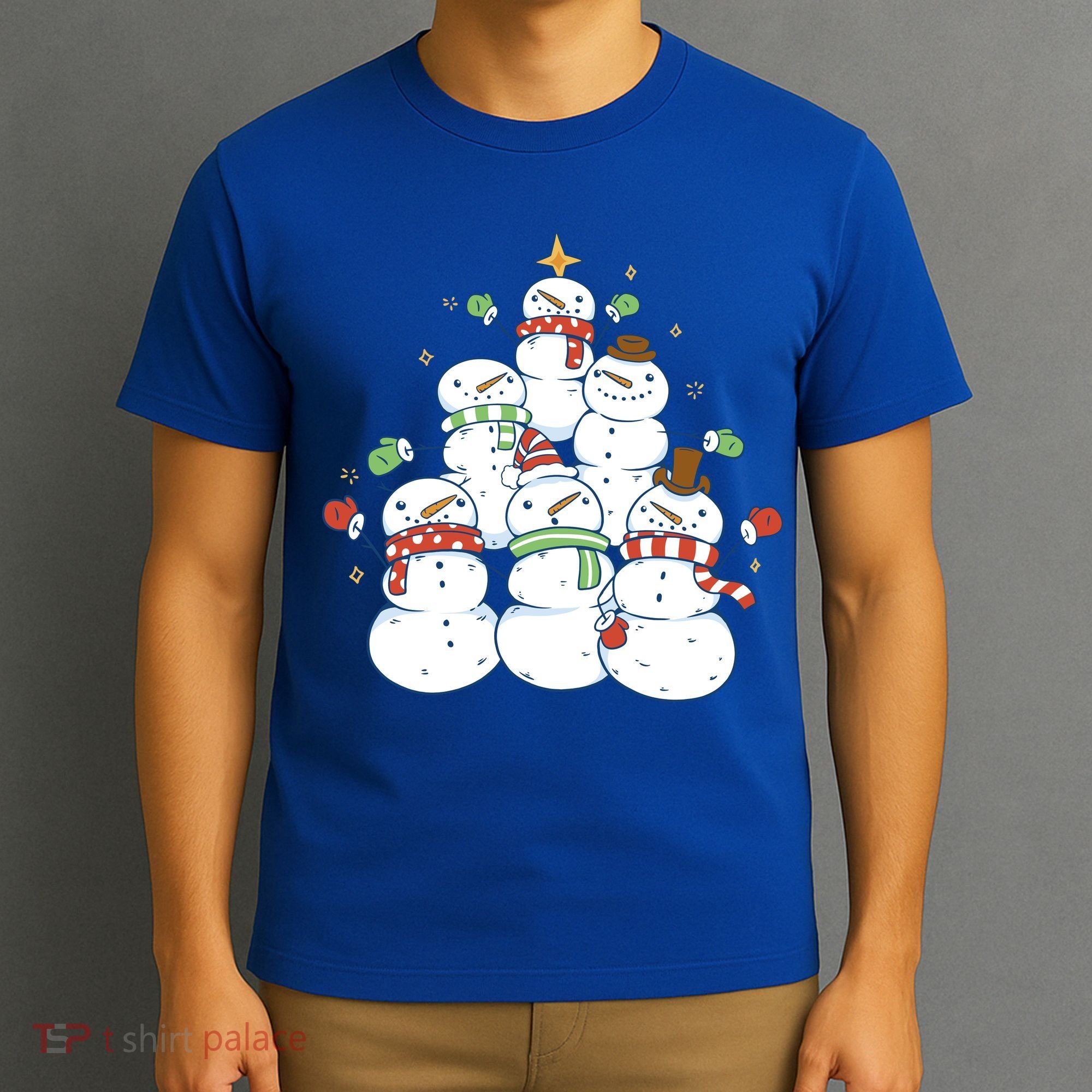 Snowman Christmas Tree Cute Holiday T-Shirt