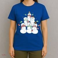 Snowman Christmas Tree Cute Holiday T-Shirt thumb 4