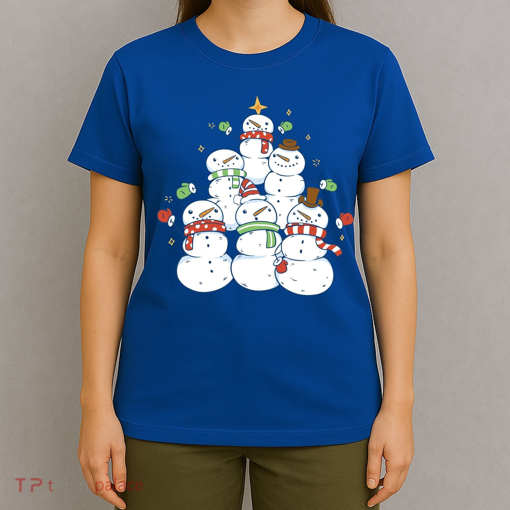 Snowman Christmas Tree Cute Holiday T-Shirt