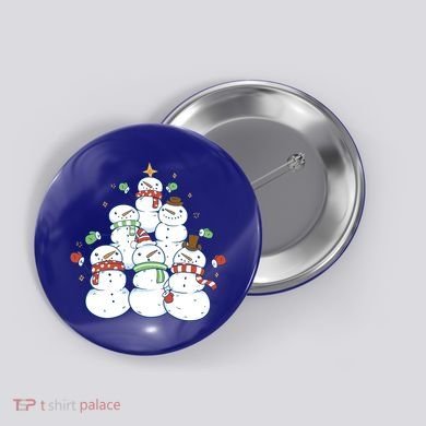 Snowman Christmas Tree Cute Holiday Button