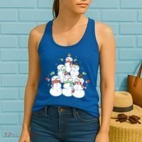 Snowman Christmas Tree Cute Holiday Women's Tank Top thumb 2