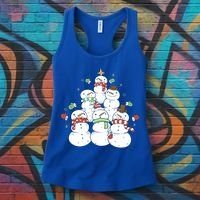 Snowman Christmas Tree Cute Holiday Women's Tank Top thumb 3