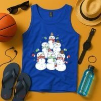 Snowman Christmas Tree Cute Holiday Tank Top thumb 4