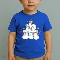 Snowman Christmas Tree Cute Holiday Toddler T-Shirt thumb 2