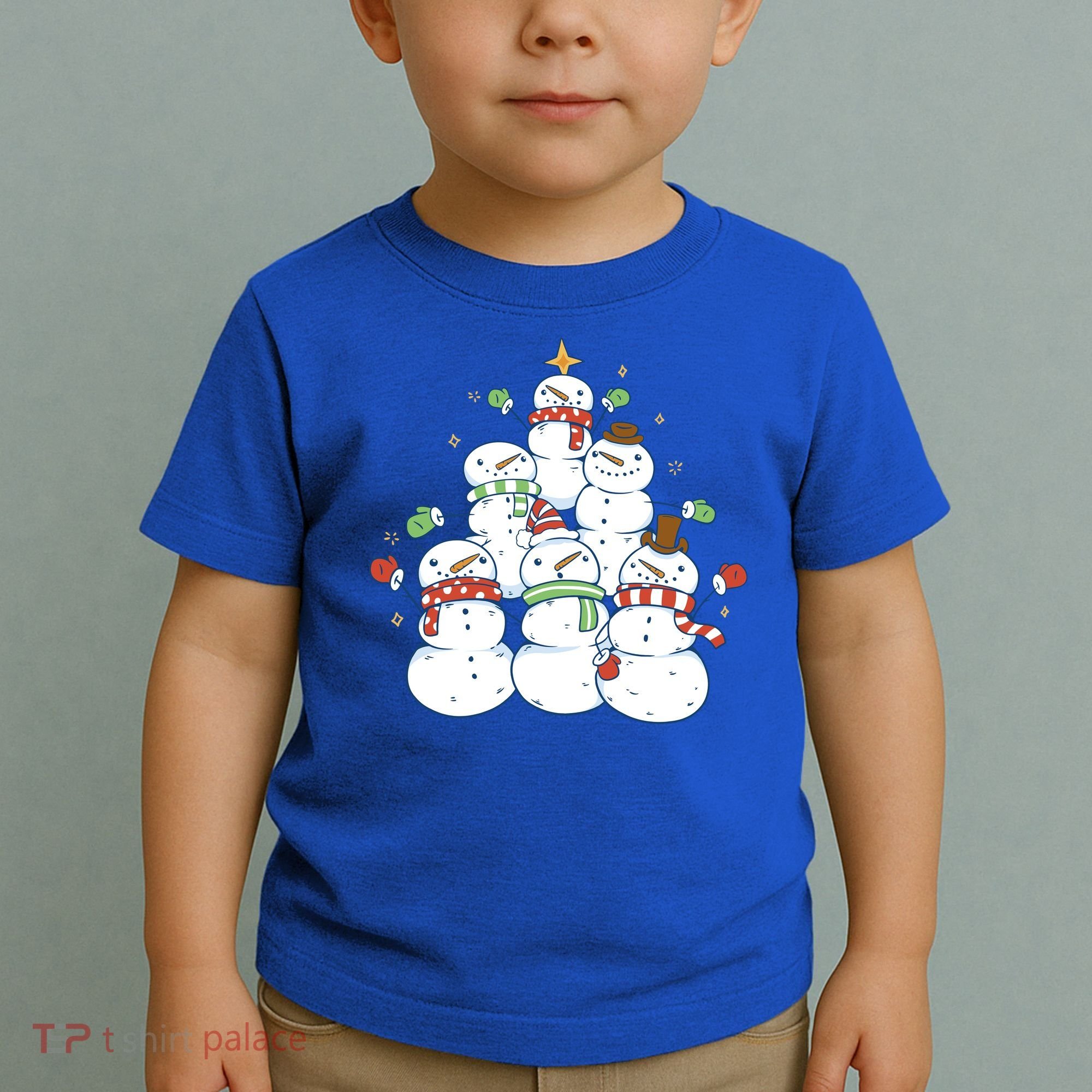 Snowman Christmas Tree Cute Holiday Toddler T-Shirt