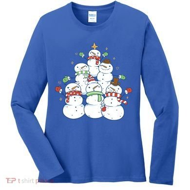 Snowman Christmas Tree Cute Holiday Women's Long Sleeve Shirt
