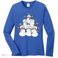 Snowman Christmas Tree Cute Holiday Women's Long Sleeve Shirt thumb 0
