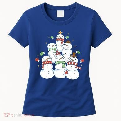 Snowman Christmas Tree Cute Holiday Women's T-Shirt