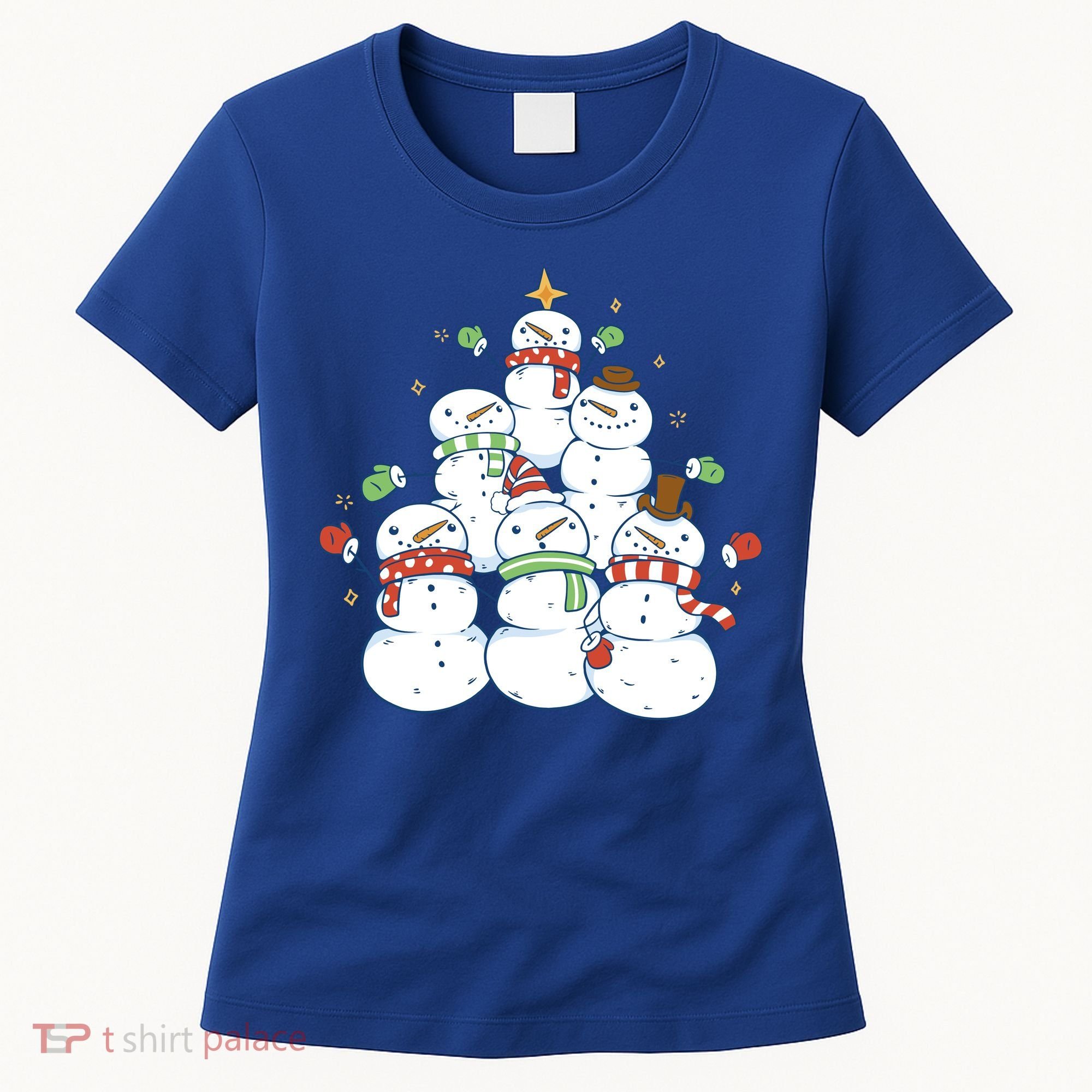Snowman Christmas Tree Cute Holiday Women's T-Shirt