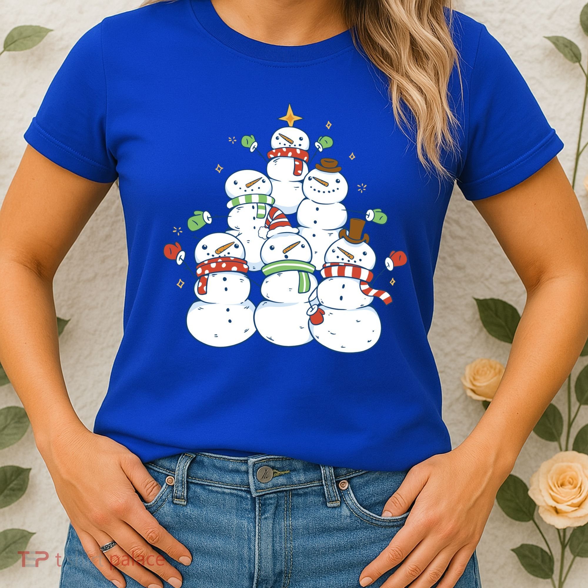 Snowman Christmas Tree Cute Holiday Women's T-Shirt