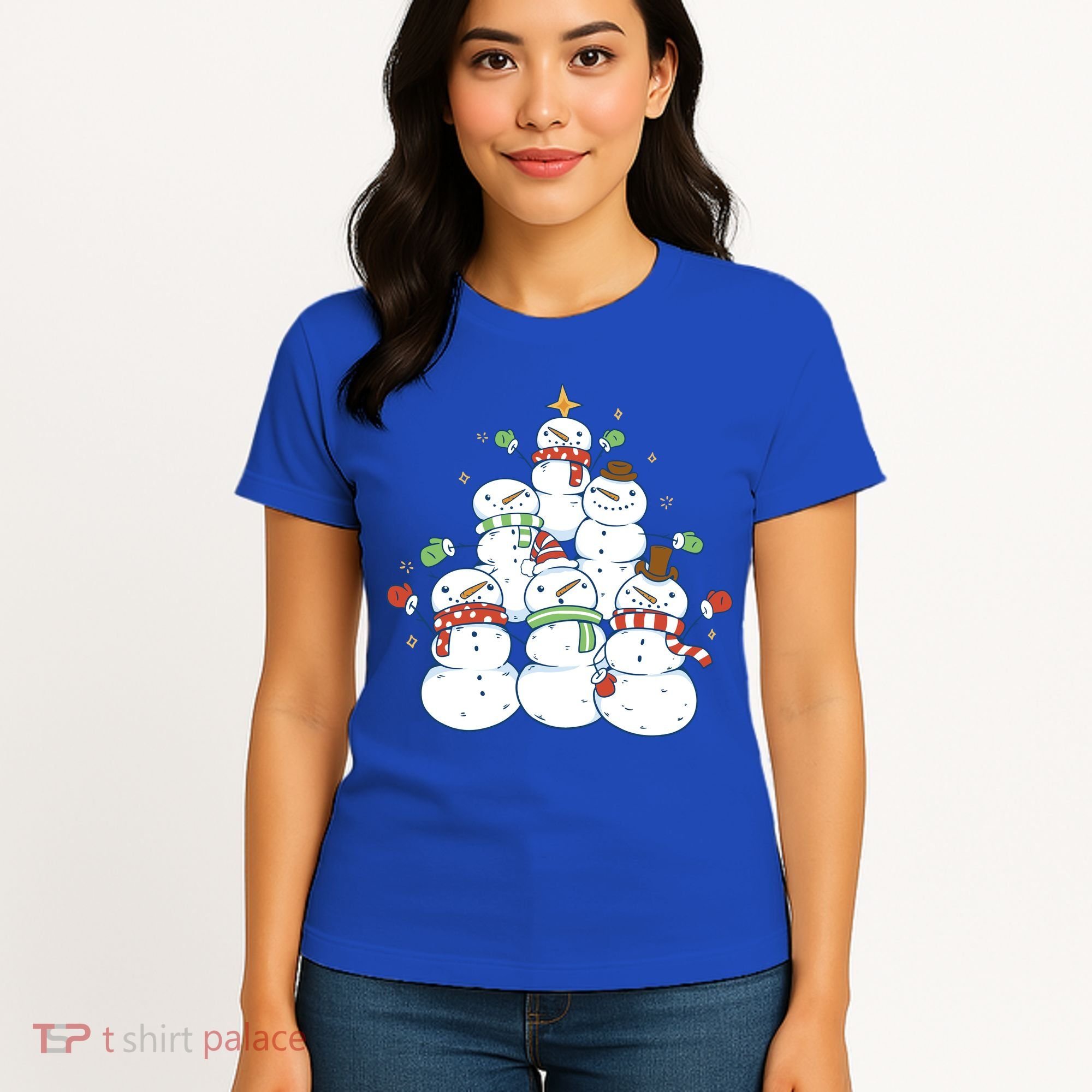 Snowman Christmas Tree Cute Holiday Women's T-Shirt