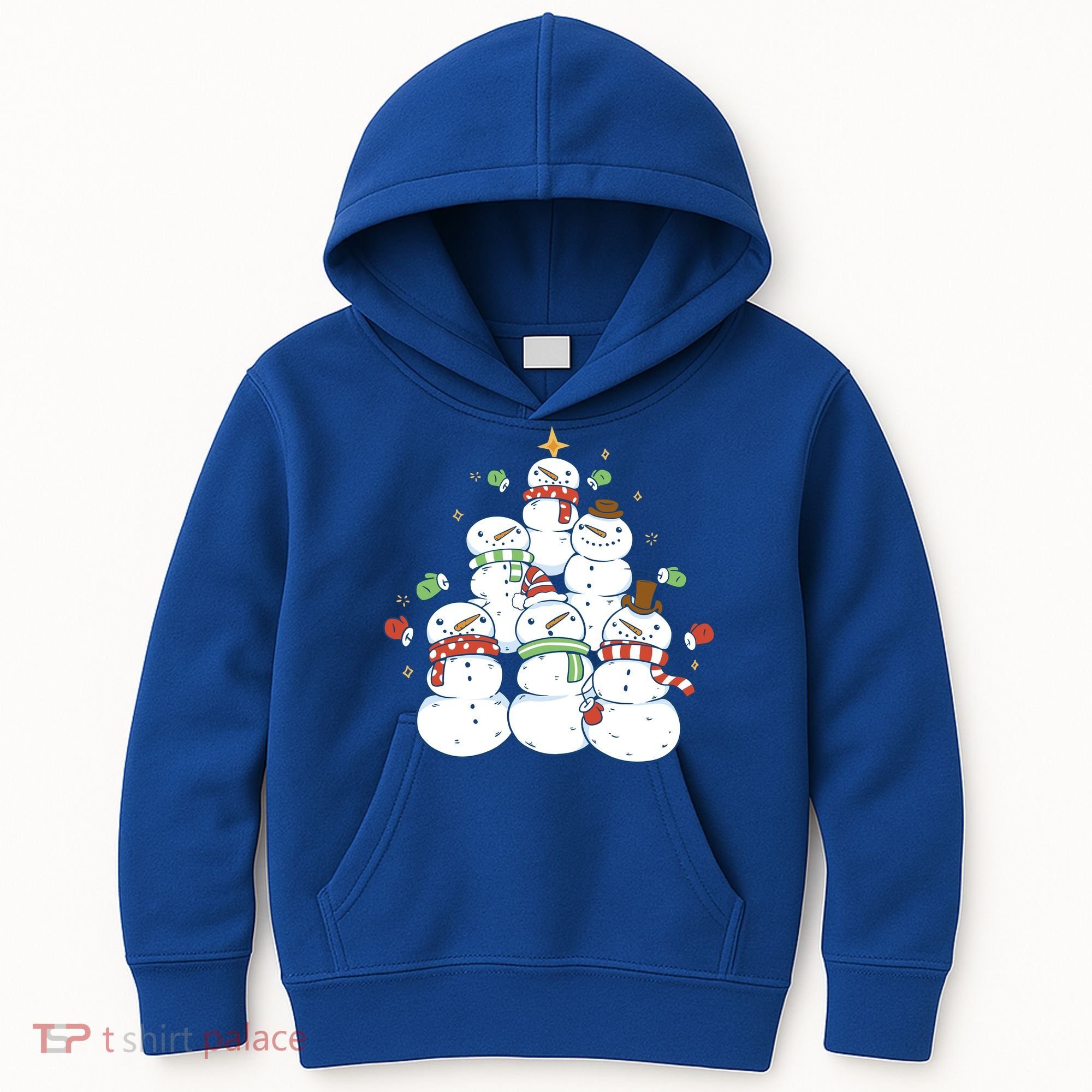 Snowman Christmas Tree Cute Holiday Kids Hoodie