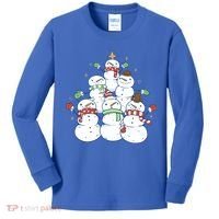 Snowman Christmas Tree Cute Holiday Kids Long Sleeve Shirt thumb 0