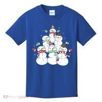 Snowman Christmas Tree Cute Holiday Kids T-Shirt thumb 0