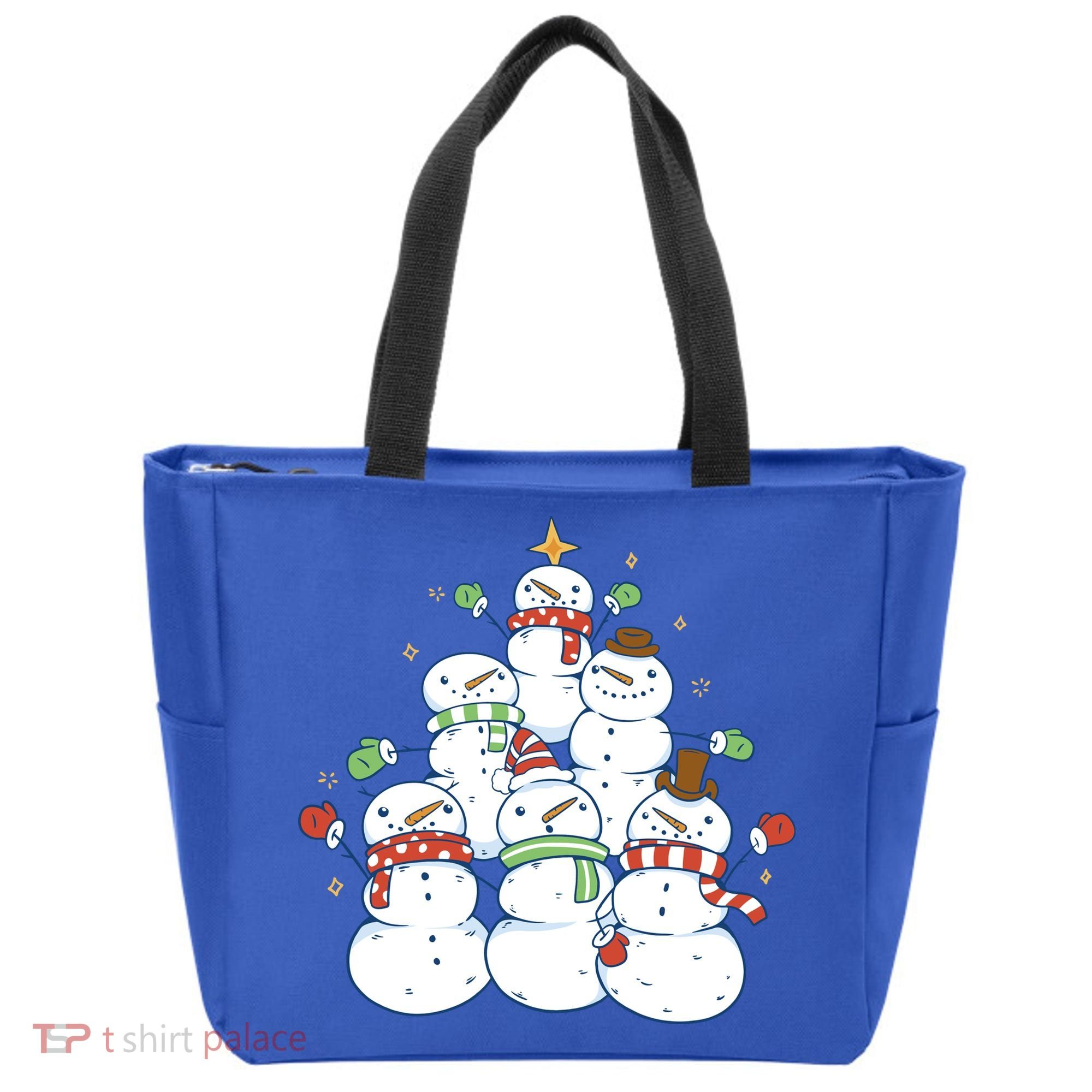 Snowman Christmas Tree Cute Holiday Tote Bag