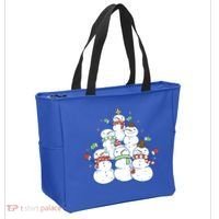 Snowman Christmas Tree Cute Holiday Tote Bag thumb 2