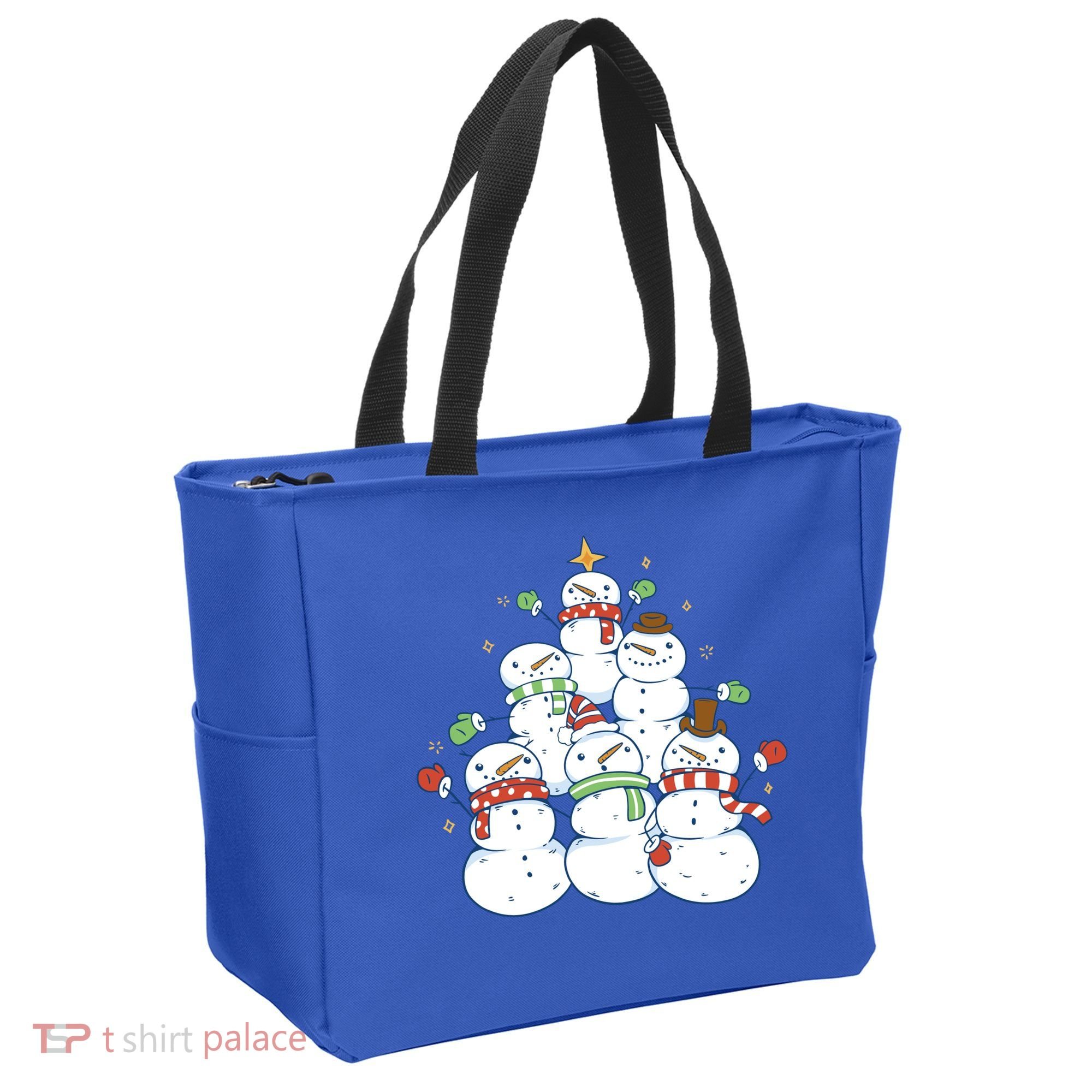 Snowman Christmas Tree Cute Holiday Tote Bag