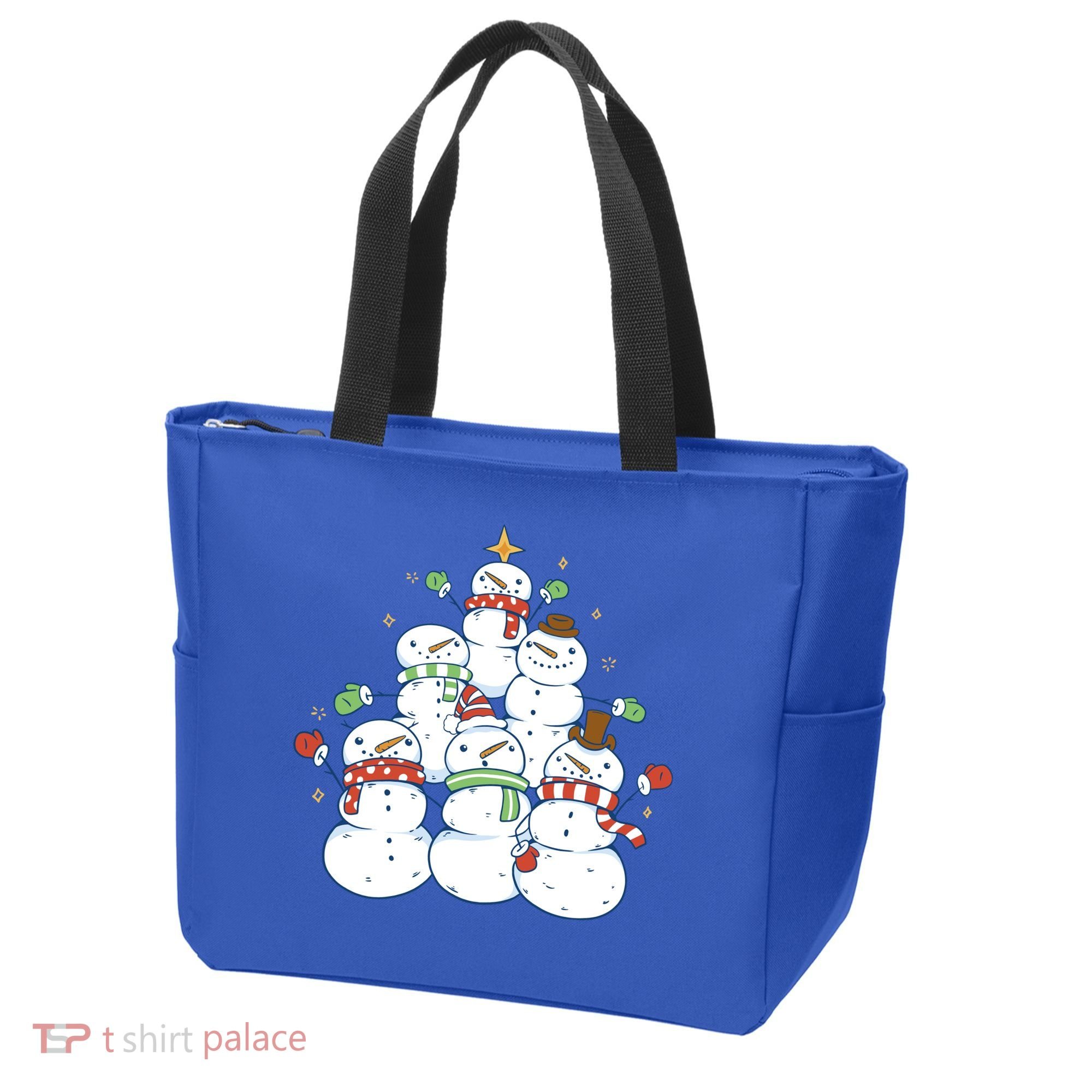 Snowman Christmas Tree Cute Holiday Tote Bag