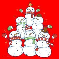 Snowman Christmas Tree Cute Holiday Santa Hat thumb 1
