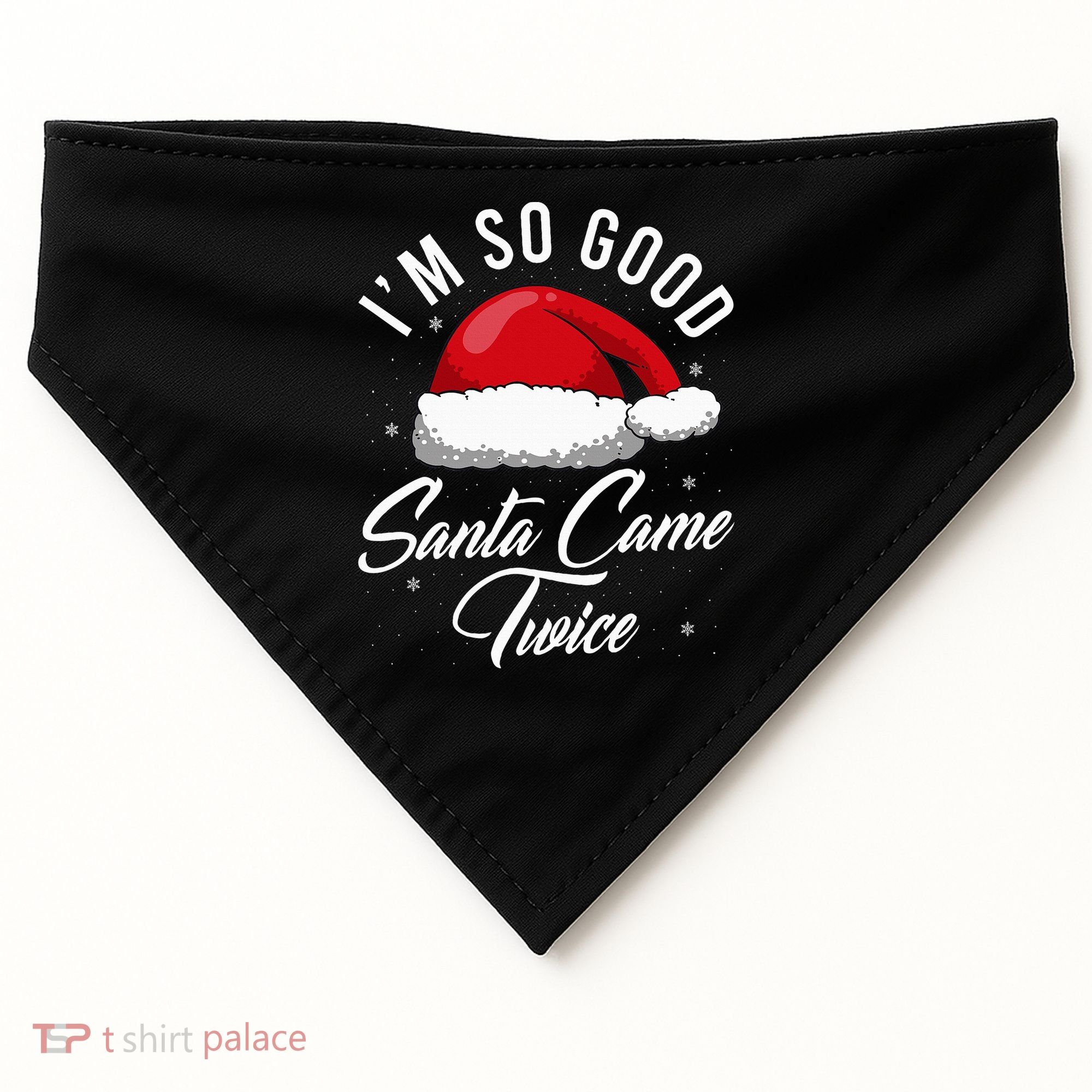 Santa Came Twice Funny Christmas Joke USA-Made Doggie Bandana