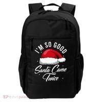 Santa Came Twice Funny Christmas Joke Backpack thumb 0