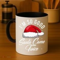 Santa Came Twice Funny Christmas Joke Coffee Mug thumb 4