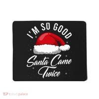 Santa Came Twice Funny Christmas Joke Mousepad thumb 0