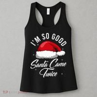 Santa Came Twice Funny Christmas Joke Women's Tank Top thumb 3