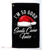 Santa Came Twice Funny Christmas Joke Golf Towel thumb 0