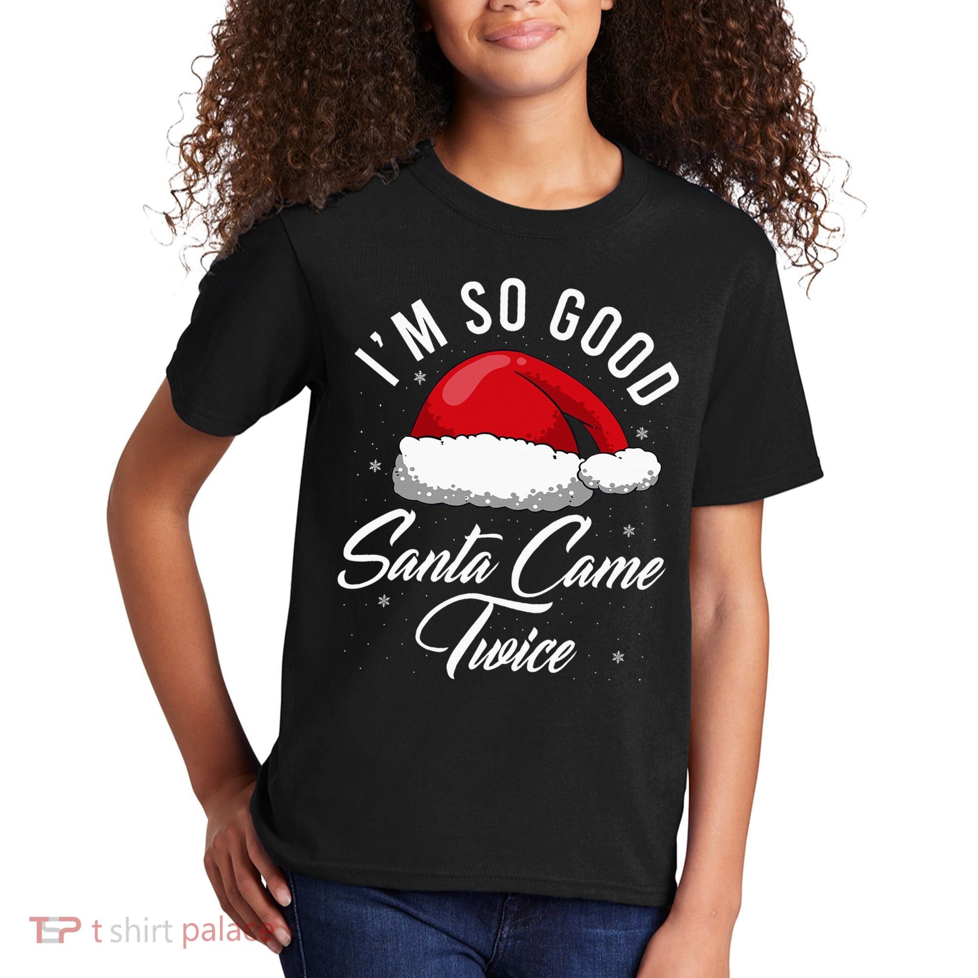 Santa Came Twice Funny Christmas Joke Kids T-Shirt