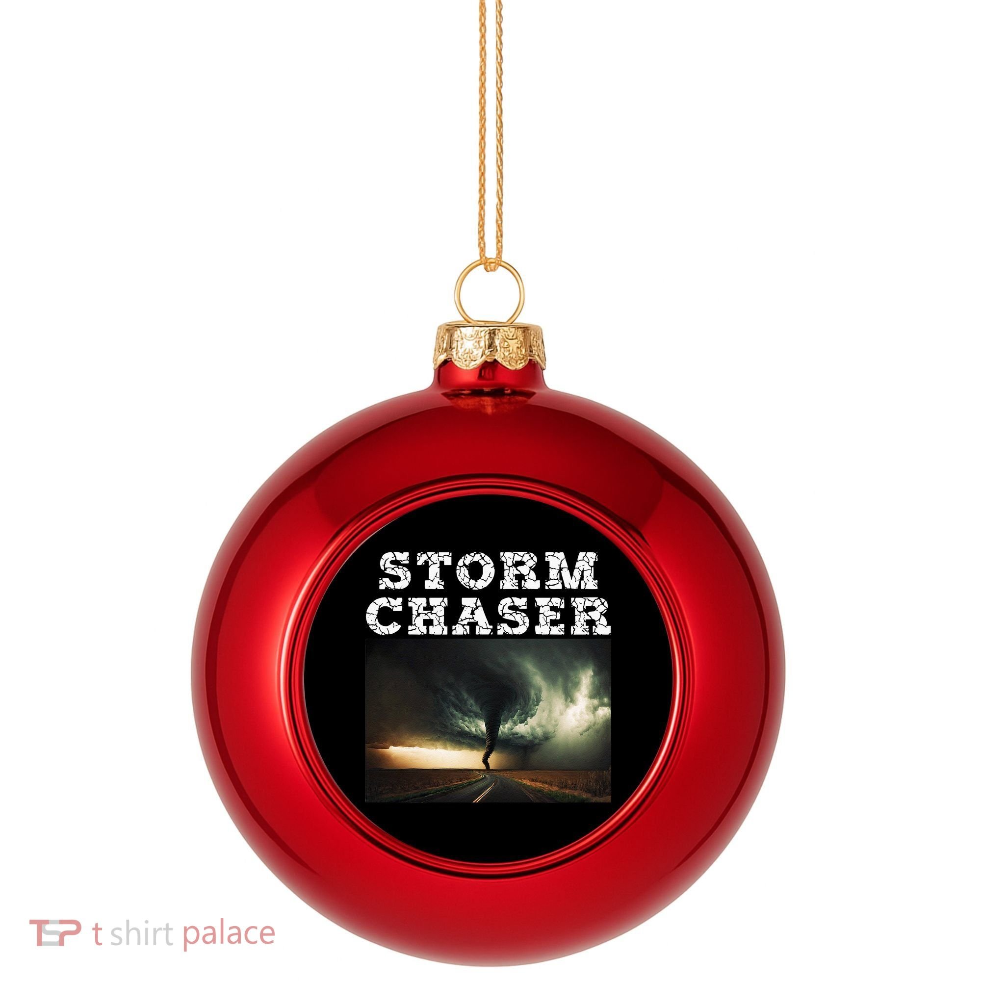 Storm Chaser Tornado Picture Meteorologist Weather Plastic Christmas Ball Ornament