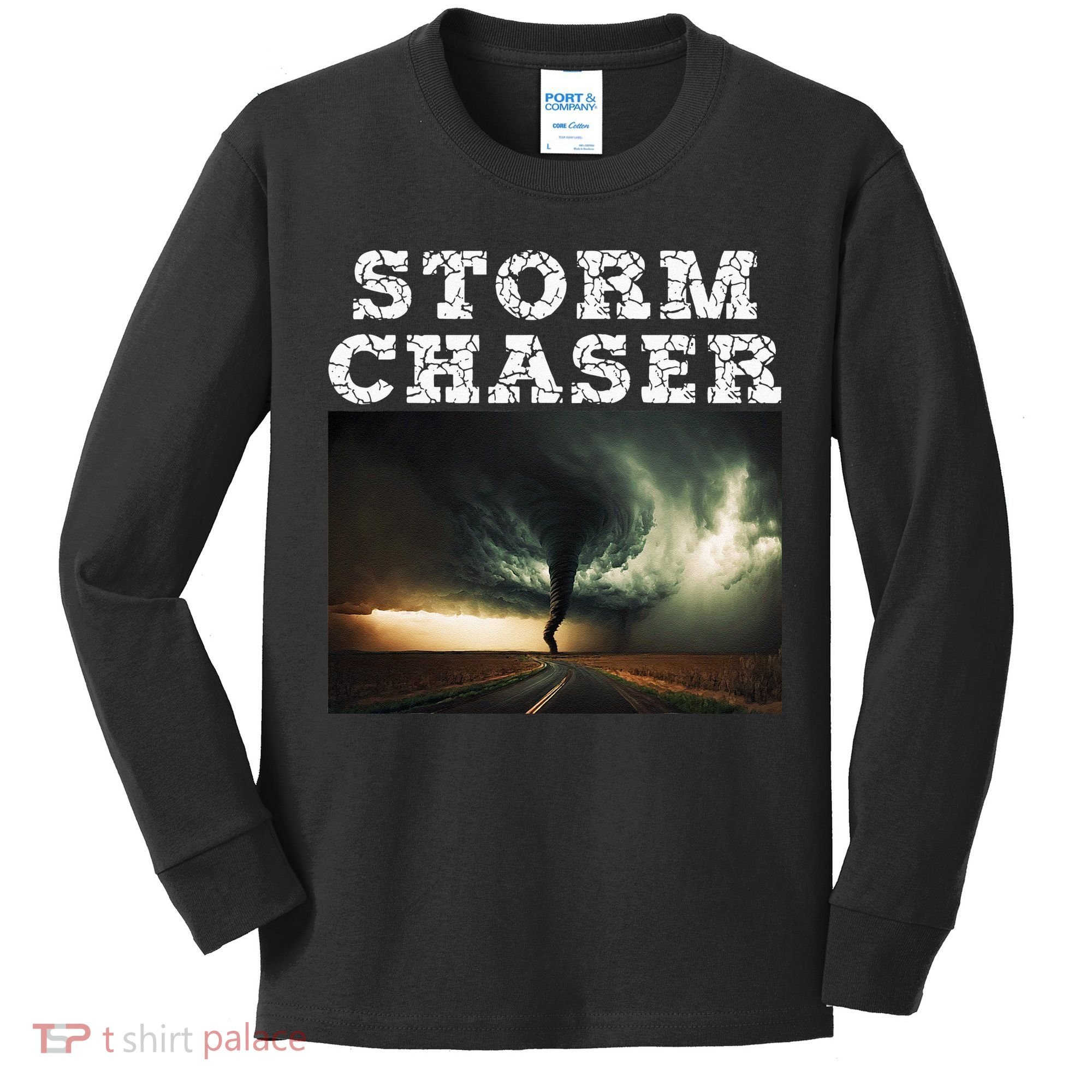 Storm Chaser Tornado Picture Meteorologist Weather Kids Long Sleeve Shirt