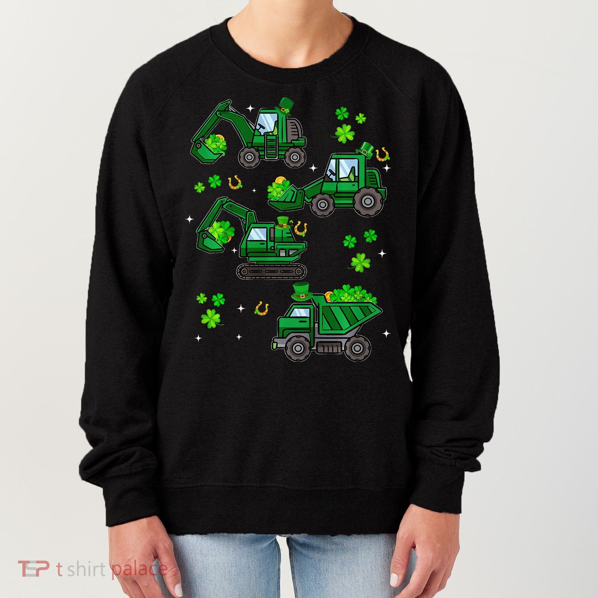 Shamrock Construction Truck St Patricks Day Irish Boy Women's Sweatshirt
