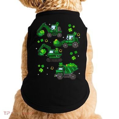 Shamrock Construction Truck St Patricks Day Irish Boy Doggie Tank