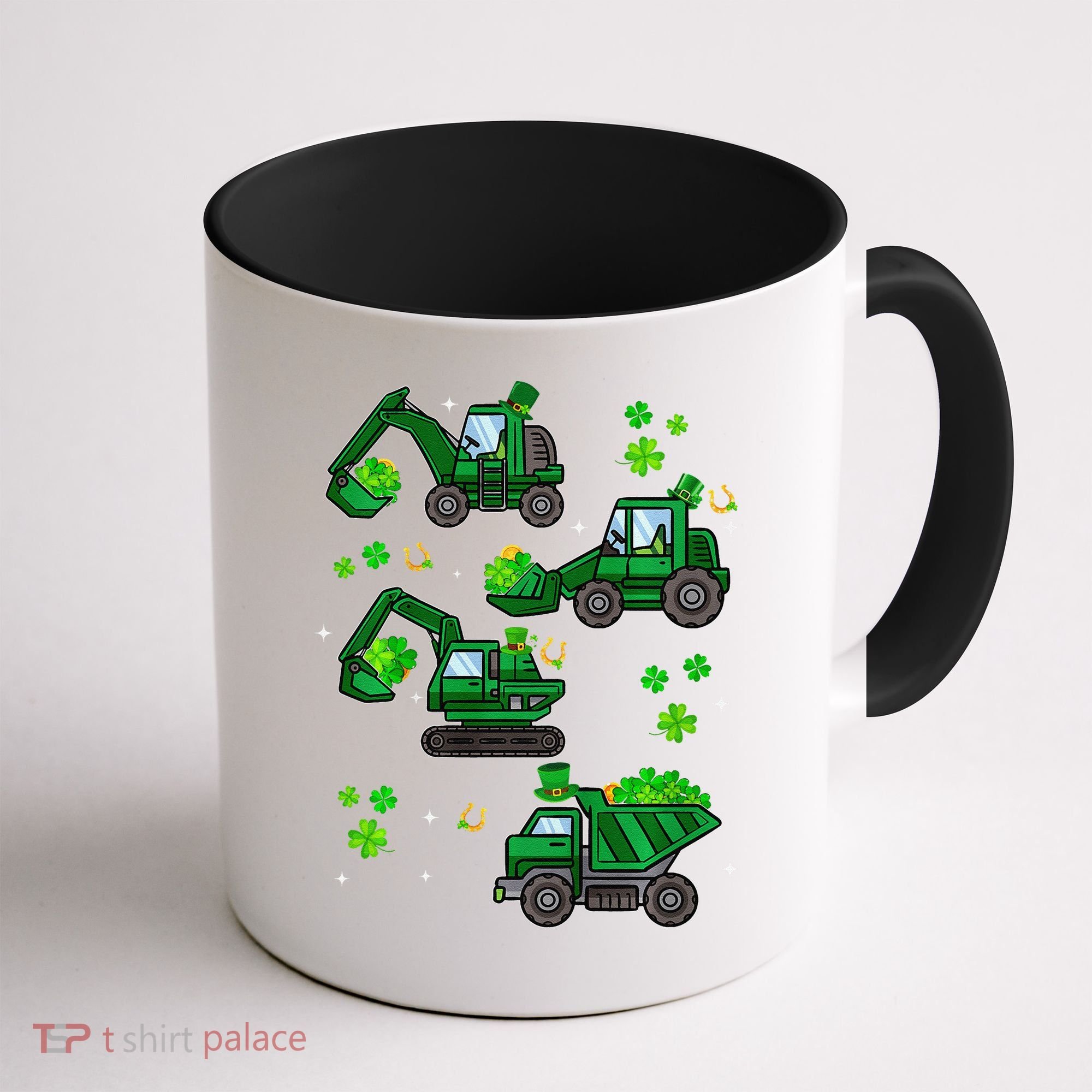 Shamrock Construction Truck St Patricks Day Irish Boy Coffee Mug